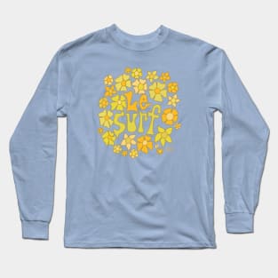 Le Surf retro flower tee by Surfy Birdy Long Sleeve T-Shirt